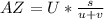 AZ=U* \frac{s}{u+v}