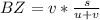 BZ=v* \frac{s}{u+v}