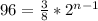 96 = \frac{3}{8} *2^{n-1}