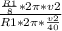 \frac{ \frac{R1}{8}*2 \pi* v2 }{R1*2 \pi * \frac{v2}{40} }