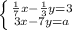 \left \{ {{ \frac{1}{7}x- \frac{1}{3}y=3 } \atop {3x-7y=a}} \right.