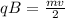 qB= \frac{mv }{2}