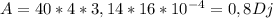 A=40*4*3,14*16*10^{-4}=0,8Dj