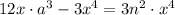 12x\cdot a^3-3x^4=3n^2\cdot x^4