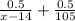 \frac{0.5}{x-14}+\frac{0.5}{105}