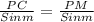 \frac{PC}{Sin m} = \frac{PM}{Sin m}