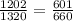 \frac{1202}{1320}=\frac{601}{660}