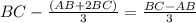 BC - \frac{(AB+2BC)}{3} = \frac{BC-AB}{3}