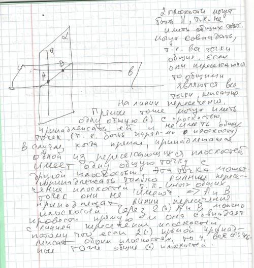 Плоскость альфа пересекается с плоскостью бета, прямая а пренадлежит плоскости альфа, прямая а перес