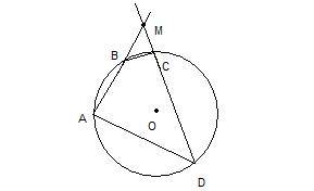 Чет. авсд вписан в окр.продолжение сторон ав и сд пересекаются в точке м. доказать , что тр . амд по
