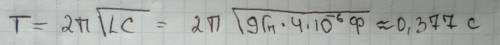 Каков период собственных колебаний в контуре из катушки индуктивностью 9 гн и конденсатора электроем