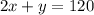 2x+y=120