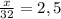 \frac{x}{32} = 2,5