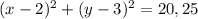 (x-2)^2+(y-3)^2=20,25