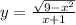 y= \frac{ \sqrt{9- x^{2} } }{x+1}