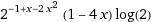 Найти производную сложной функции 2^(x-2*x^2-1)