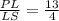 \frac{PL}{LS}=\frac{13}{4}