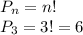 P_n=n! \\ P_3=3!=6