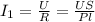 I_{1} = \frac{U}{R} = \frac{US}{Pl}