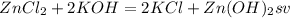 ZnCl_{2}+2KOH=2KCl+Zn(OH)_{2}sv