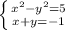 \left \{ {{x^2-y^2=5} \atop {x+y=-1}} \right.