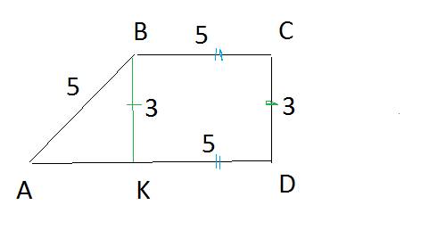 На чертеже abcd- прямоугольная трапеция , bc=ab=5см , cd=3см. тогда средняя линия трапеции mn будет