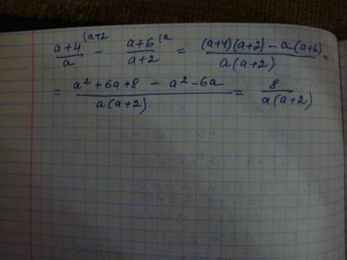 А+4/a - a+6/a+2 выполните действие . (это типа сократить ) мне нужно это вложением . хочу посмотреть