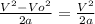 \frac{V^2-Vo^2}{2a} = \frac{V^2}{2a}