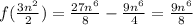 f(\frac{3n^2}2)=\frac{27n^6} 8 - \frac{ 9n^6} 4=\frac{9n^6}8