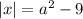 |x|=a^2-9