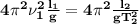 \bf 4\pi^2\nu_1^2 \frac{l_1}{g}=4\pi^2 \frac{l_2}{gT_2^2}