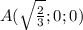 A( \sqrt{ \frac{2}{3} };0;0)