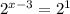 2^{x-3}=2^1