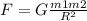 F=G \frac{m1m2}{R ^{2} }