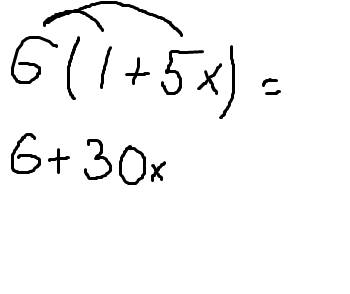 Объясните как решать такие уравнения 6(1+5x)=5(1+6x) ?