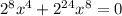 2^8x^4+2 ^{24} x^8=0