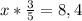 x* \frac{3}{5} = 8,4