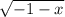 \sqrt{-1-x}