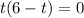 t(6-t)=0