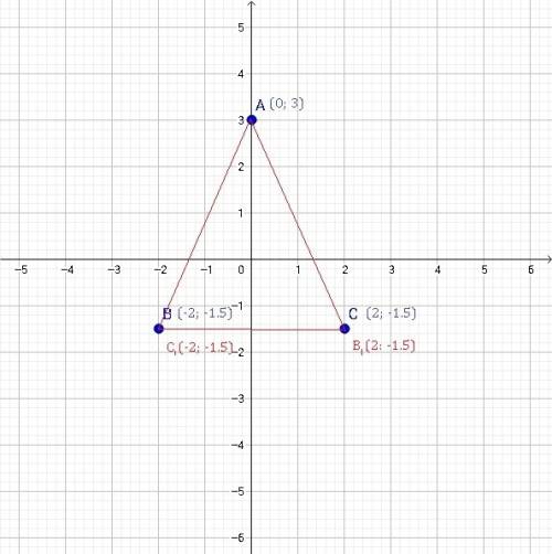 Постройте треугольник симметричный треугольнику авс относительно оси ординат и запишите его вершины.