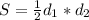 S=\frac{1}{2} d_{1}* d_{2}