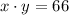 x\cdot y=66