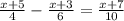 \frac{x+5}{4}- \frac{x+3}{6}= \frac{x+7}{10}