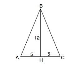 Высота равнобедренного треугольника проведённая к основанию равна 12 см, а основание 10 см. найти бо
