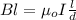 Bl = \mu_o I\frac{l}{d}