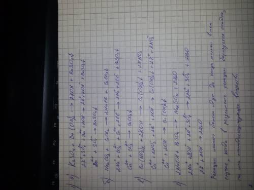 1. составьте молекулярное и ионное уравнение реакций между вещ-вами: а) сульфат калия + гидроксид ба