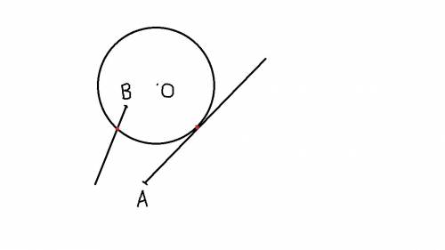 Построить окружность с центром точке о и луч, который пересекает эту окружность в одной точке.