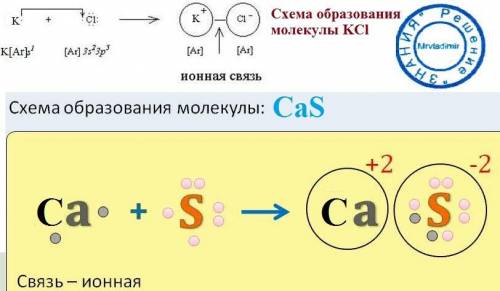 Начертите схемы образования веществ : kbr, cas