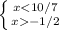 \left \{ {{x-1/2}} \right.