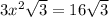 3 x^{2} \sqrt{3} =16 \sqrt{3}